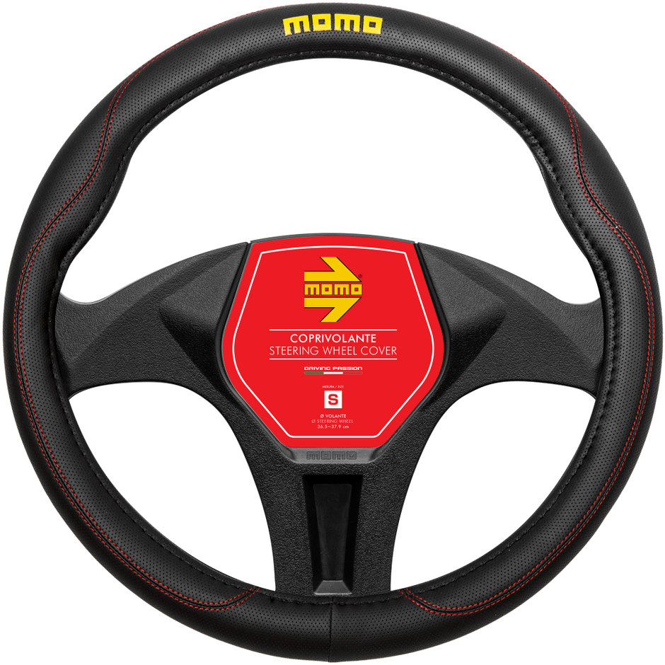 MOMO COMFORT BLACK/RED STEERING WHEEL COVERS