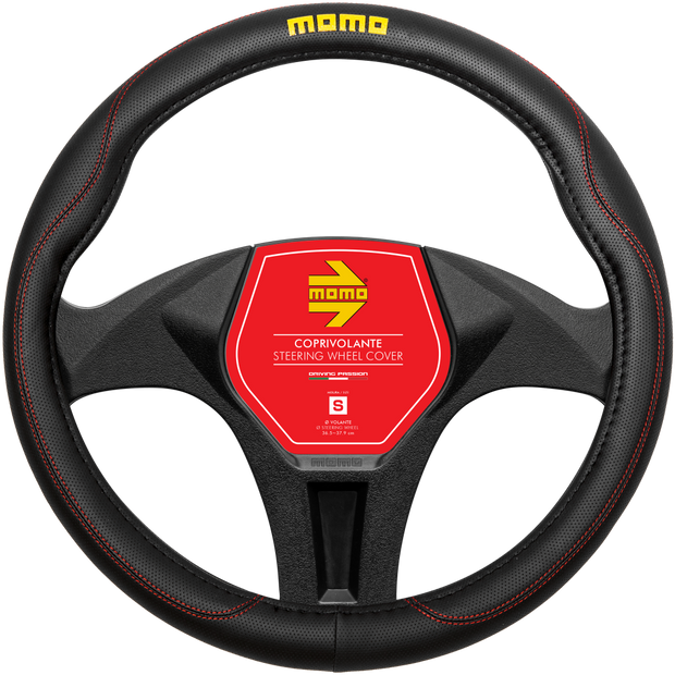 MOMO COMFORT BLACK/RED STEERING WHEEL COVERS