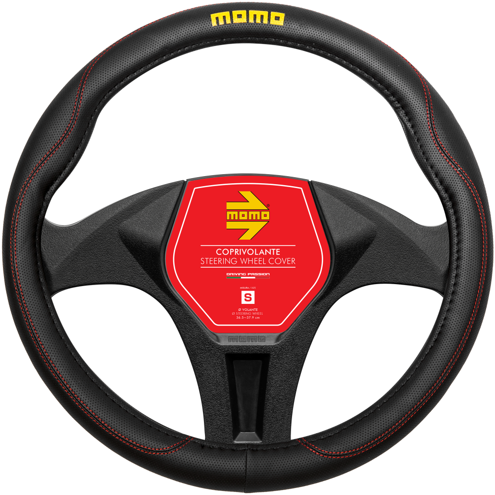 MOMO COMFORT BLACK/RED STEERING WHEEL COVERS