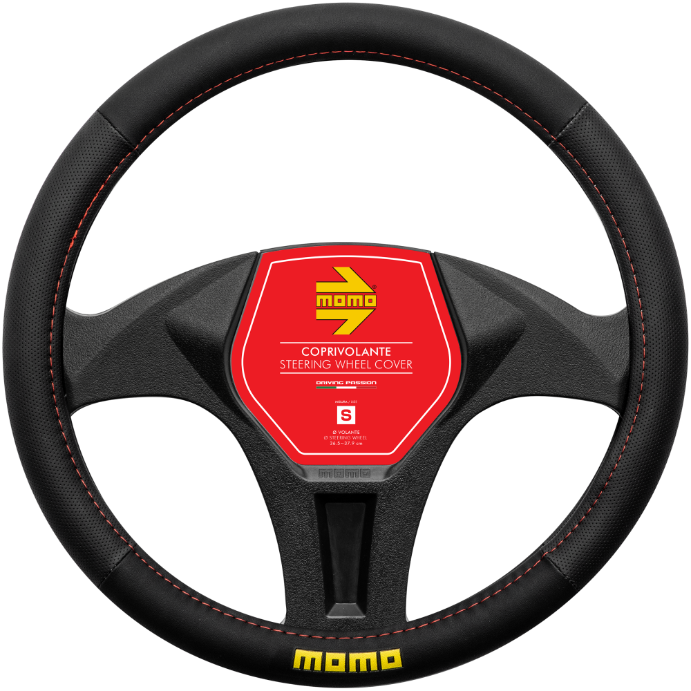 MOMO EASY BLACK/RED STEERING WHEEL COVERS