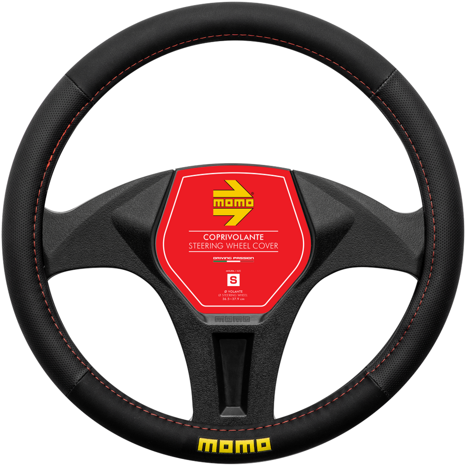 MOMO EASY BLACK/RED STEERING WHEEL COVERS