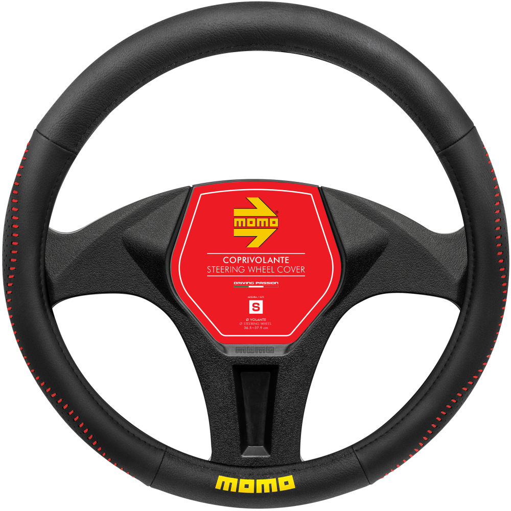 MOMO Street Black/Red Steering Wheel Covers