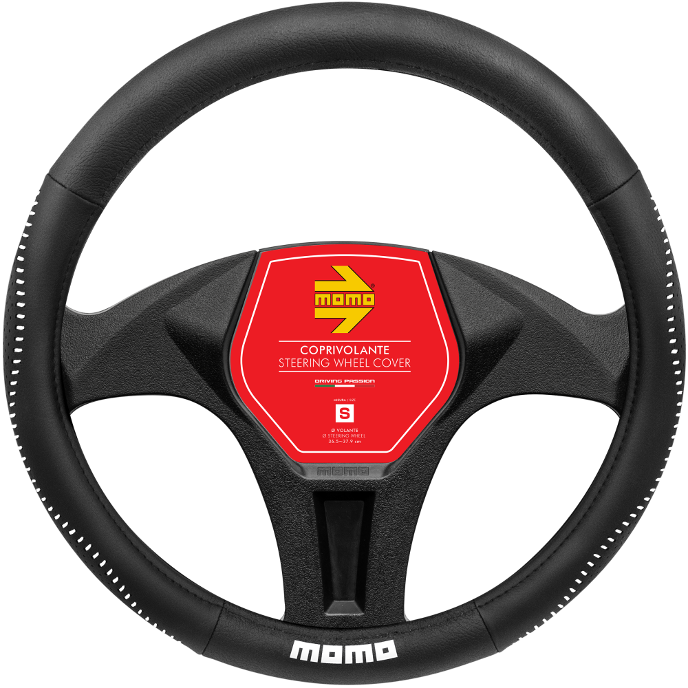 MOMO Street Black/White Steering Wheel Covers