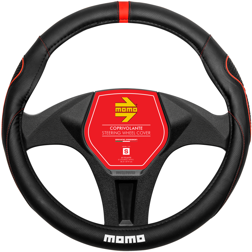 MOMO Supergrip Black/Red Steering Wheel Covers