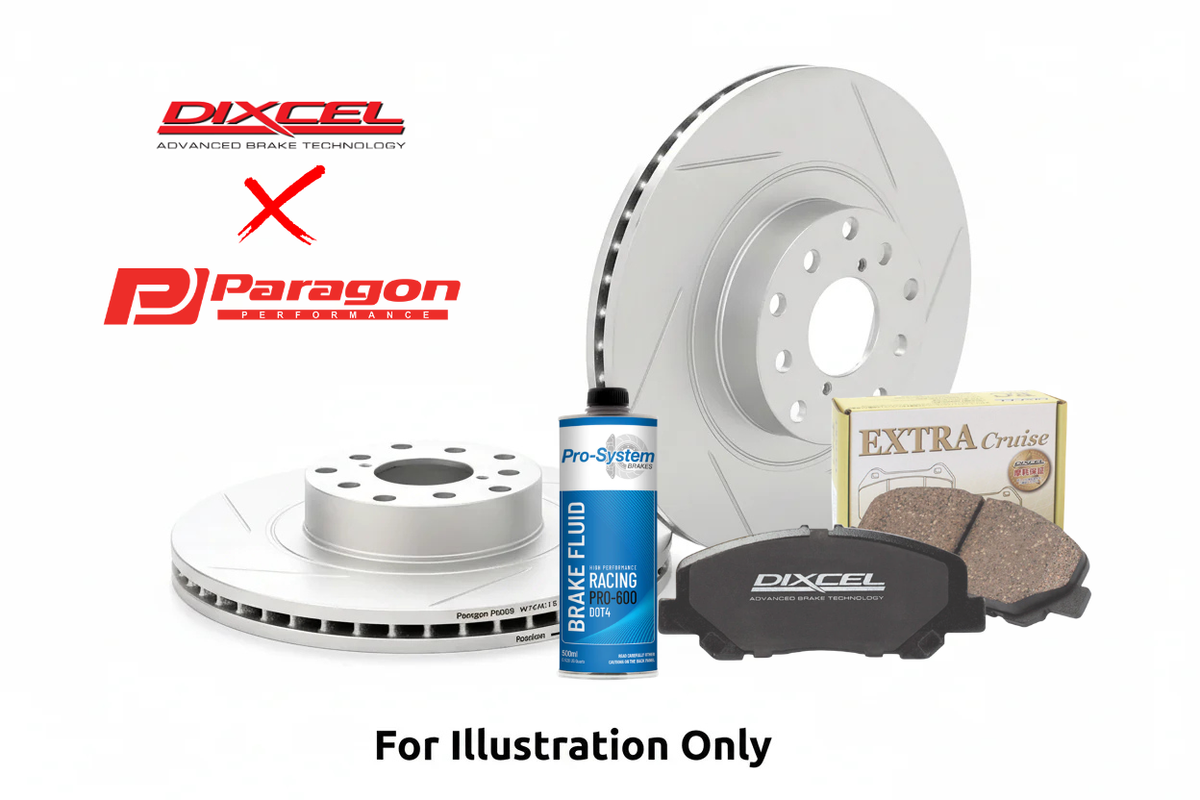 Paragon PAR4650S Front Rotor + Dixcel Brake Pad Combo – Subaru WRX (2001–2007)