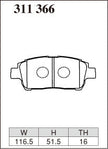 DIXCEL Front Brake Pads - Toyota Corolla (ZZE122) / Prius (NHW11/NHW20) / MR2 Spyder (ZZW30) / Celica (ZZT230)
