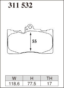 DIXCEL Front Brake Pads - Lexus IS350 (GSE31R) / GS350 (GRL10R) / RC350 (GSC10R) / Toyota Crown (GRS214R)