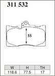 DIXCEL Front Brake Pads - Lexus IS350 (GSE31R) / GS350 (GRL10R) / RC350 (GSC10R) / Toyota Crown (GRS214R)