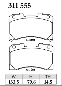 DIXCEL Front Brake Pads – Toyota GR Yaris (GXPA16) / GR Corolla (GZEA14H) / Lexus LBX Morizo RR (GAYA16)