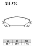 DIXCEL Front Brake Pads - Lexus RX (AL10/AL20/AL30) / NX (AZ10/AZ20) / Toyota Alphard (AH20/AH30/AH40)