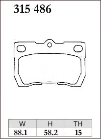 DIXCEL Rear Brake Pads - Lexus IS250 (GSE20R/GSE30R) / GS350 (GRS191R) / Toyota Crown (GRS200R) / Mark X (GRX130R)