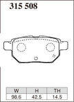 DIXCEL Rear Brake Pads - Toyota Corolla (ZRE212/MZEA17) / Prius (ZVW51/ZVW55) / Yaris (NCP131) / Auris (ZRE152H)