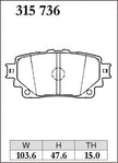DIXCEL Rear Brake Pads - Lexus RX (AL30) / NX (AZ20) / IS (XE30) / Toyota Alphard (AH40)