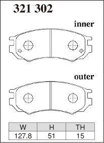 DIXCEL Front Brake Pads - Nissan Pulsar (N15) / Pulsar GTI-R (N14) / NX (B13)