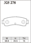 DIXCEL Rear Brake Pads - Nissan Pulsar GTI-R / SSS (N14) / NX (B13)