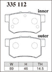 DIXCEL Rear Brake Pads – Honda Integra Type R (DC2) / Honda S2000 (AP1 / AP2)