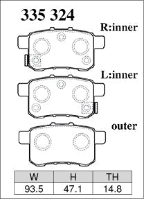 Dixcel Rear Brake Pads - Honda Accord (CL/CM/CU/CW/CP/CR/CV) / Inspire (CP)