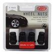 SAAS Wheel Nuts Acorn Bulge M12x1.25 Black 35mm 5Pk 335355BC - view 1