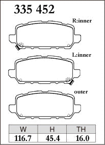 DIXCEL Rear Brake Pads - Honda HR-V / Vezel (RU/RV) / CR-Z (ZF1/ZF2) / Odyssey (RC4) / Accord Hybrid (CR7)