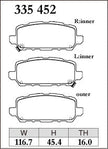 DIXCEL Rear Brake Pads - Honda HR-V / Vezel (RU/RV) / CR-Z (ZF1/ZF2) / Odyssey (RC4) / Accord Hybrid (CR7)