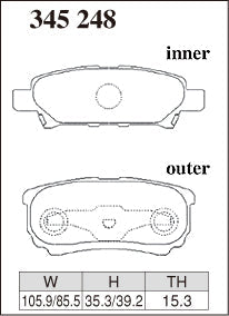 DIXCEL Rear Brake Pads - Mitsubishi Lancer (CG/CH/CJ) / Outlander (CU5W) / Jeep Compass / Patriot (MK)