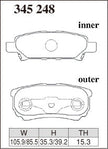DIXCEL Rear Brake Pads - Mitsubishi Lancer (CG/CH/CJ) / Outlander (CU5W) / Jeep Compass / Patriot (MK)