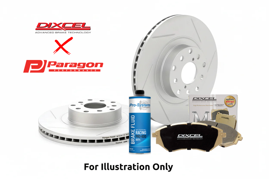 Paragon PAR4418s Front Rotor + Dixcel Brake Pad Combo – Mitsubishi Lancer EVO 5-9