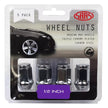 SAAS Wheel Nuts Flat Head Bulge 1/2 UNF Chrome 35mm 5Pk 435915 - view 1