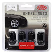 SAAS Wheel Nuts Flat Head Bulge M12x1.25 Black 35mm 5Pk 435955BC - view 1