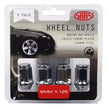 SAAS Wheel Nuts Flat Head Bulge M12x1.25 Chrome 35mm 5Pk 435955 - view 1
