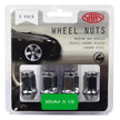 SAAS Wheel Nuts Flat Head Bulge M12x1.50 Chrome 35mm 5Pk 435965 - view 1