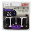 SAAS Wheel Nuts Flat Head Bulge 1/2 UNF Black 40mm 5Pk 440915BC - view 1