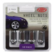 SAAS Wheel Nuts Flat Head Bulge 1/2 UNF Chrome 40mm 5Pk 440915 - view 1