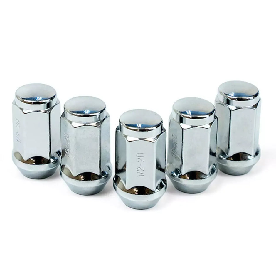 SAAS Wheel Nuts Flat Head Bulge 1/2 UNF Chrome 40mm 5Pk 440915 - view 3