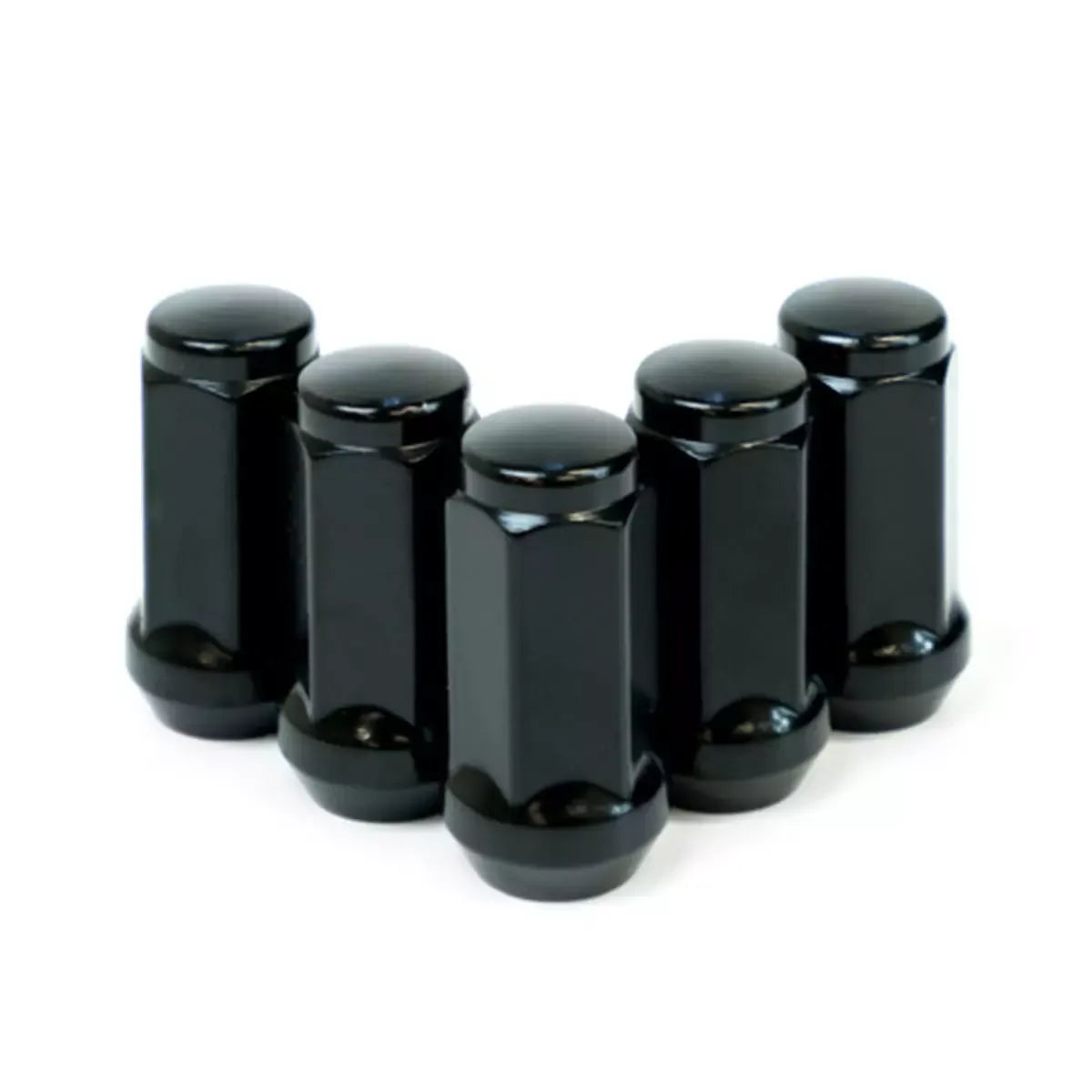 SAAS Wheel Nuts Flat Head Bulge 14x 1.5 Black 45mm 5Pk 445995BC - view 3