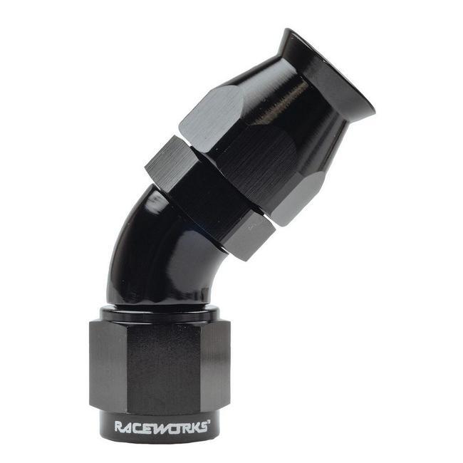 Raceworks 200 Series Teflon Hose End 45 Degree