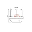 SAAS Wheel Nut Bulge Open End 7/16 UNF Chrome 52160B - view 3