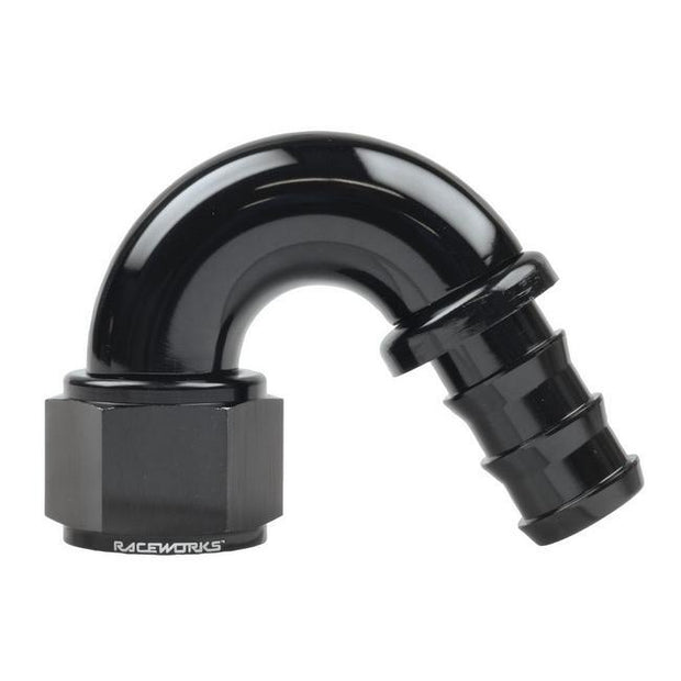 Raceworks 400 Series Push Lock Hose End 150 Degree