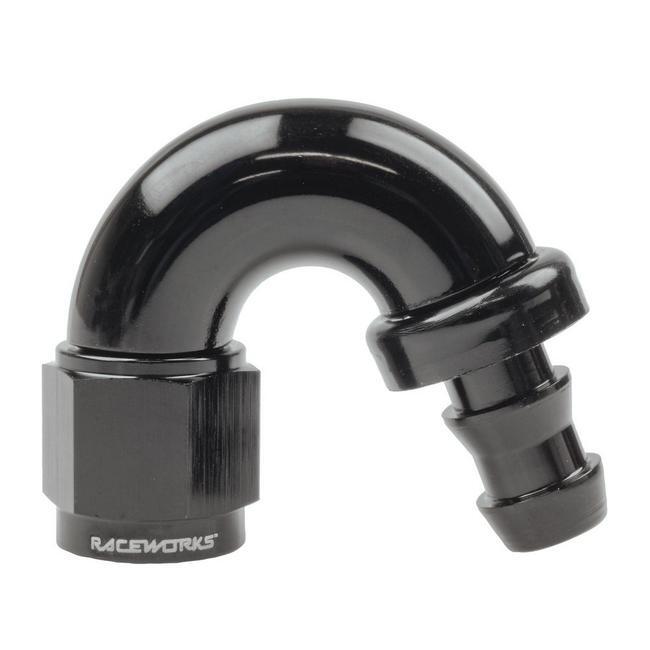 Raceworks 400 Series Push Lock Hose End 150 Degree