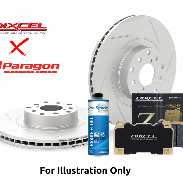 Paragon PAR4418s Front Rotor + Dixcel Brake Pad Combo – Mitsubishi Lancer EVO 5-9