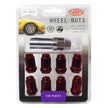 SAAS Wheel Nuts S/D 6 Spline 1/2 UNF Red 10Pk Incl Key 6330110R - view 1