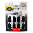 SAAS Wheel Nuts S/D 6 Spline M12x1.25 Black 10Pk Incl Key 6330510BC - view 1