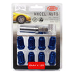 SAAS Wheel Nuts S/D 6 Spline M12x1.25 Blue 10Pk Incl Key 6330510BL - view 1