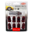SAAS Wheel Nuts S/D 6 Spline M12x1.25 Red 10Pk Incl Key 6330510R - view 1