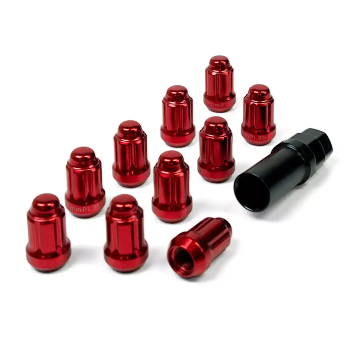SAAS Wheel Nuts S/D 6 Spline M12x1.25 Red 10Pk Incl Key 6330510R - view 3