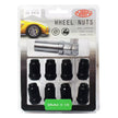 SAAS Wheel Nuts S/D 6 Spline M12x1.50 Black 10Pk Incl Key 6330610BC - view 1