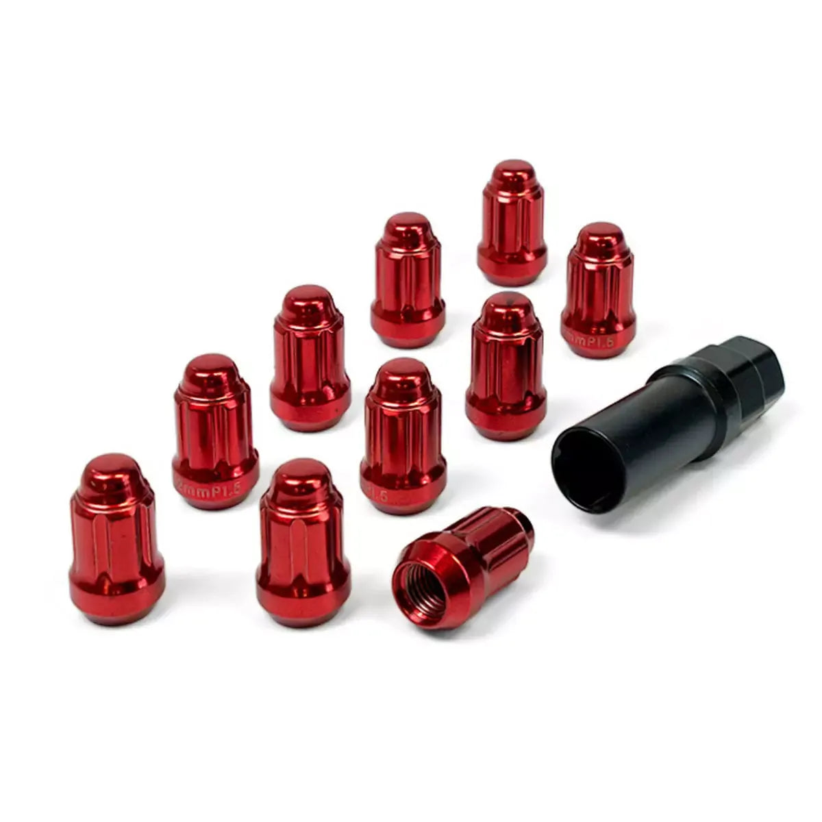 SAAS Wheel Nuts S/D 6 Spline M12x1.50 Red 10Pk Incl Key 6330610R - view 3