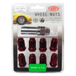SAAS Wheel Nuts S/D 6 Spline M12x1.50 Red 10Pk Incl Key 6330610R - view 1