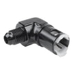 Raceworks Female SAE EFI Quick Connect Tube to AN Male Flare 90 Degree Fittings (Plastic Insert)