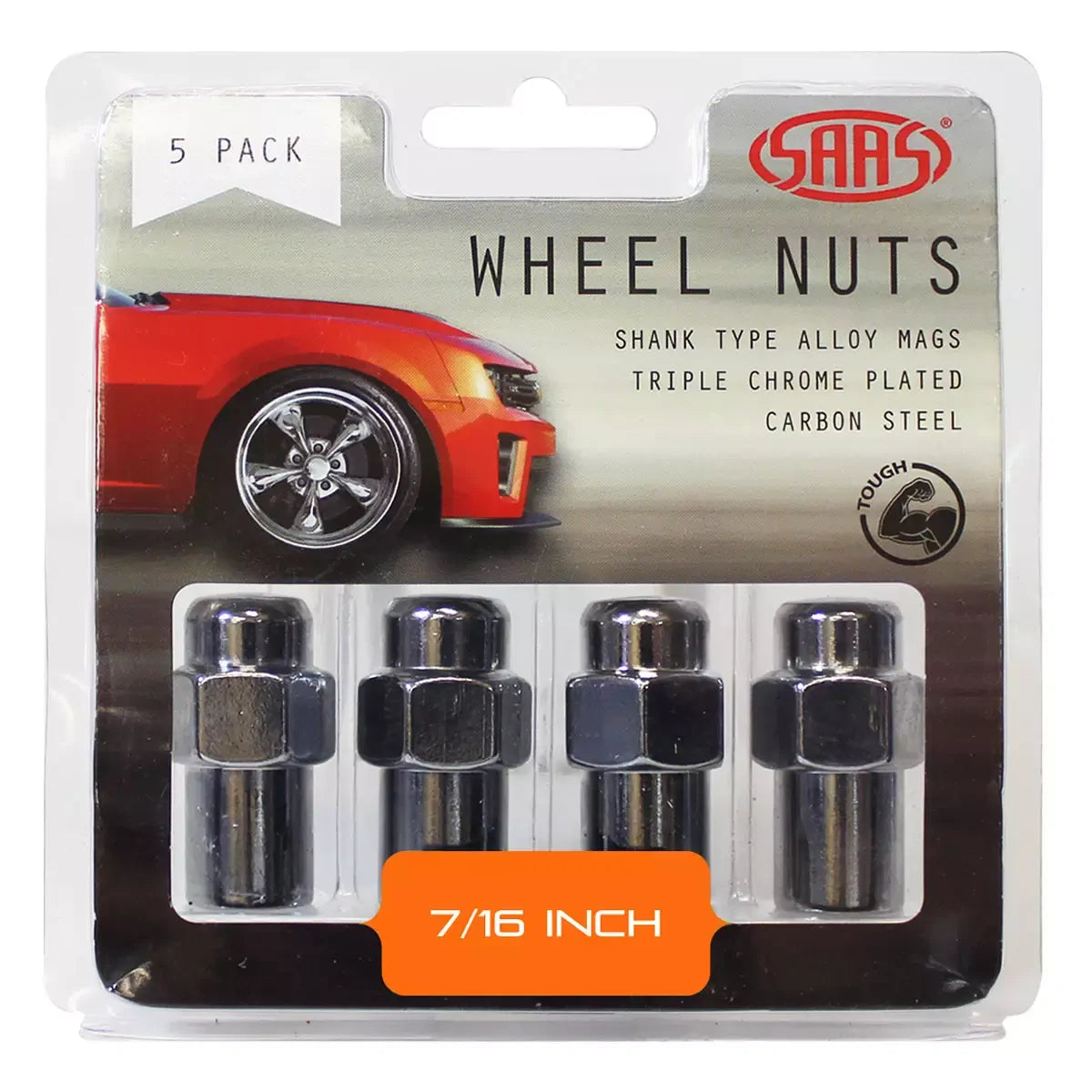 SAAS Wheel Nuts Mag 7/16 UNF Chrome 43mm 5Pk 743405 - view 1
